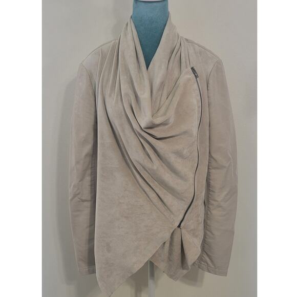 Anthropologie Blank NYC Jacket Womens Medium Drapey Moto Vegan Leather Boho - Picture 4 of 12